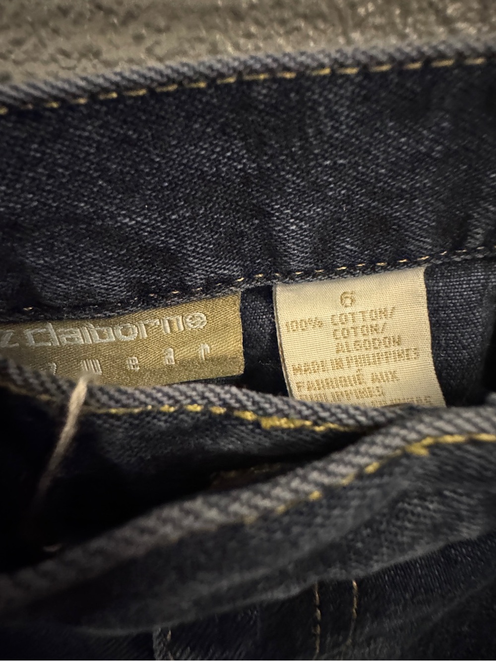 Liz Claiborne Women's Dark Wash High-Rise Straight Jeans - Blue - Picture 3 of 3